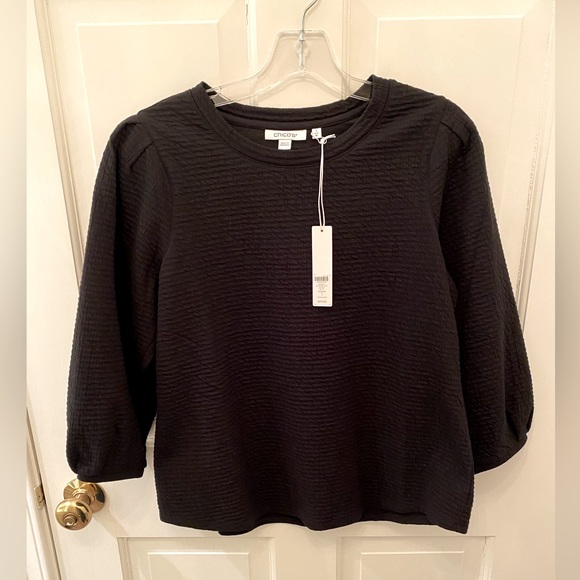 Chico’s Textured Jacquard Top • Size 1 • Zynergy Top - Picture 11 of 11